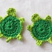 Crochet Turtle Appliques-Green