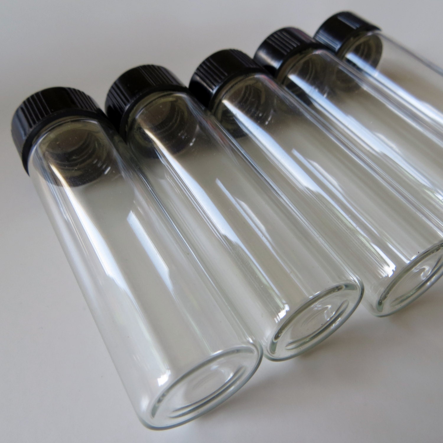 Five Glass Bottles with Screwcaps Perfect for NonEdibles