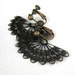 Brass Fan Clip On Earrings, Lacy Antiqued Brass Fan, Screw Back Clipons