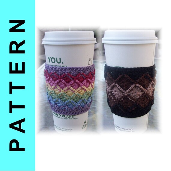 Instant Download: Crochet Pattern - 2 Versions of Bavarian Crochet Thread Coffee Cozies