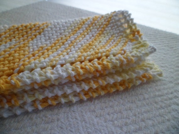 Yellow Swirl Cotton Dishcloth