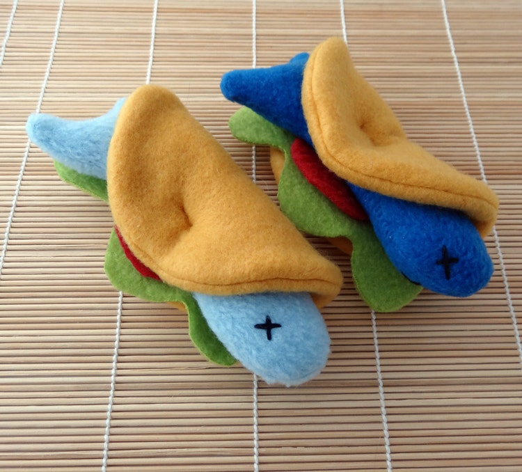 Fish Taco Catnip Toy by SquidStuffis on Etsy