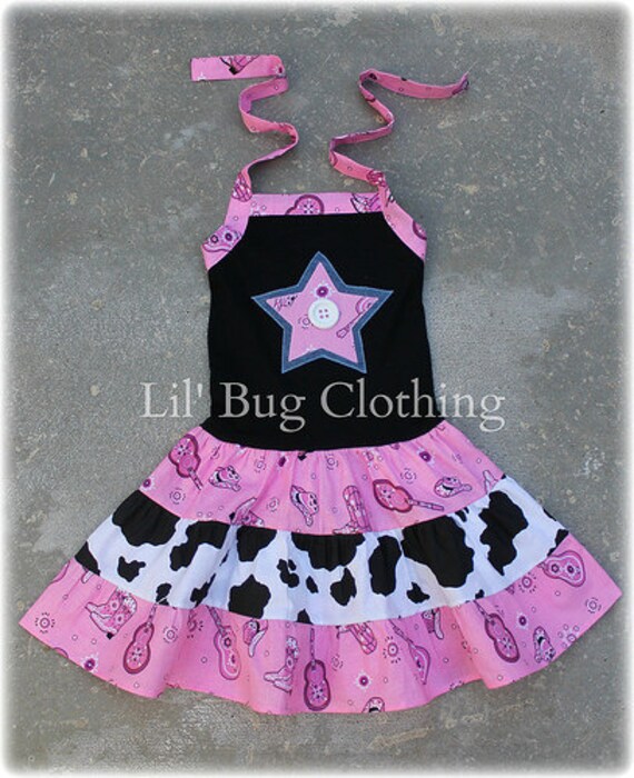 Items similar to Custom Boutique Clothing Country Pink Bandana Cow Girl