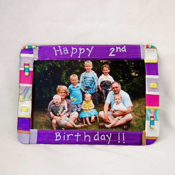 2nd Birthday Magnetic Picture frame Second by JustPlainJane