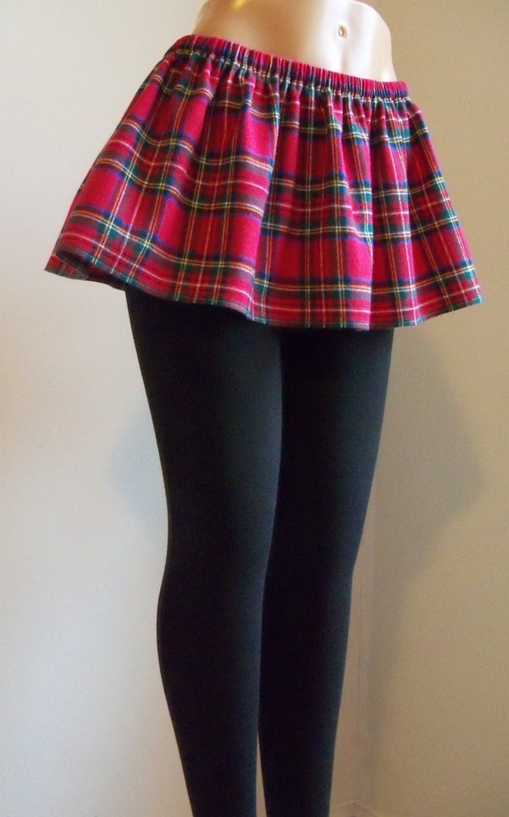 Sexy Red School Girl Plaid MICRO MINI Skirt XL Plus 1X 2X