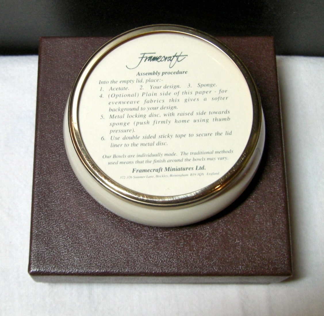 Framecraft Trinket Box Customize With Your Needlework Round