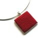 Red Square Necklace Knitted