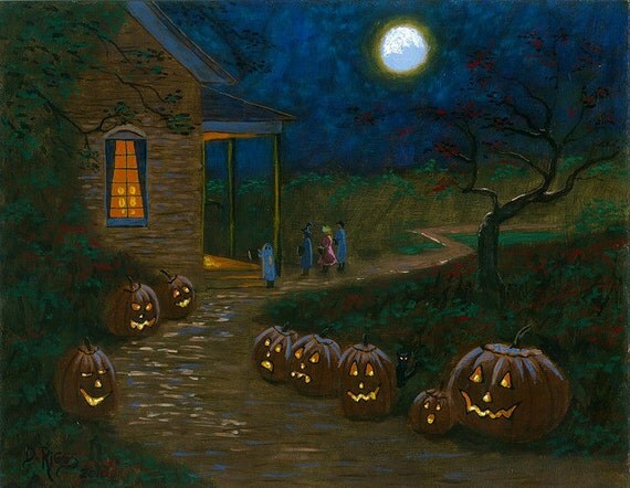 Trick or Treat 11x14 Acrylic Painting