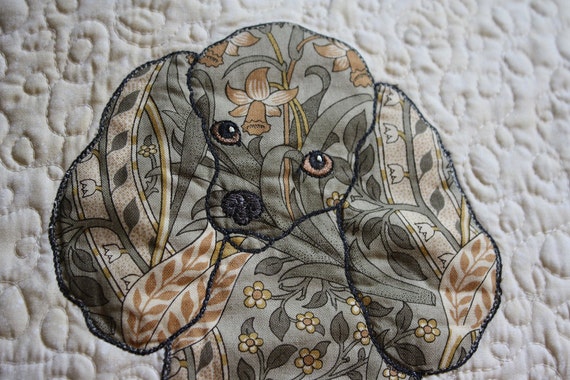 Miniature Poodle Baby Quilt - Applique Quilt