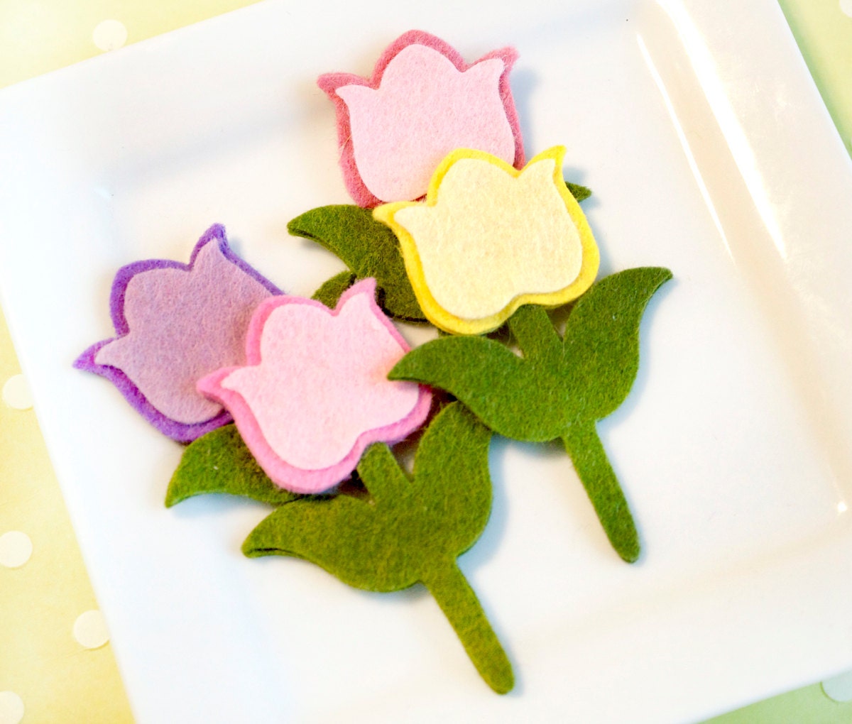 Wool Felt Flower Tulip