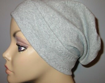 Gray Slouch Chemo Cap, Cancer Hat, Alopecia, Modest Hat,