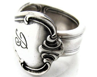 Silver Spoon Ring Size 3 to 15 Signature With B Monogram Classic Style
