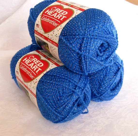 Royal blue yarn with Silver Metallic thread by crochetgal
