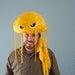Fleece Jellyfish Hat - Yellow Tie-Dye