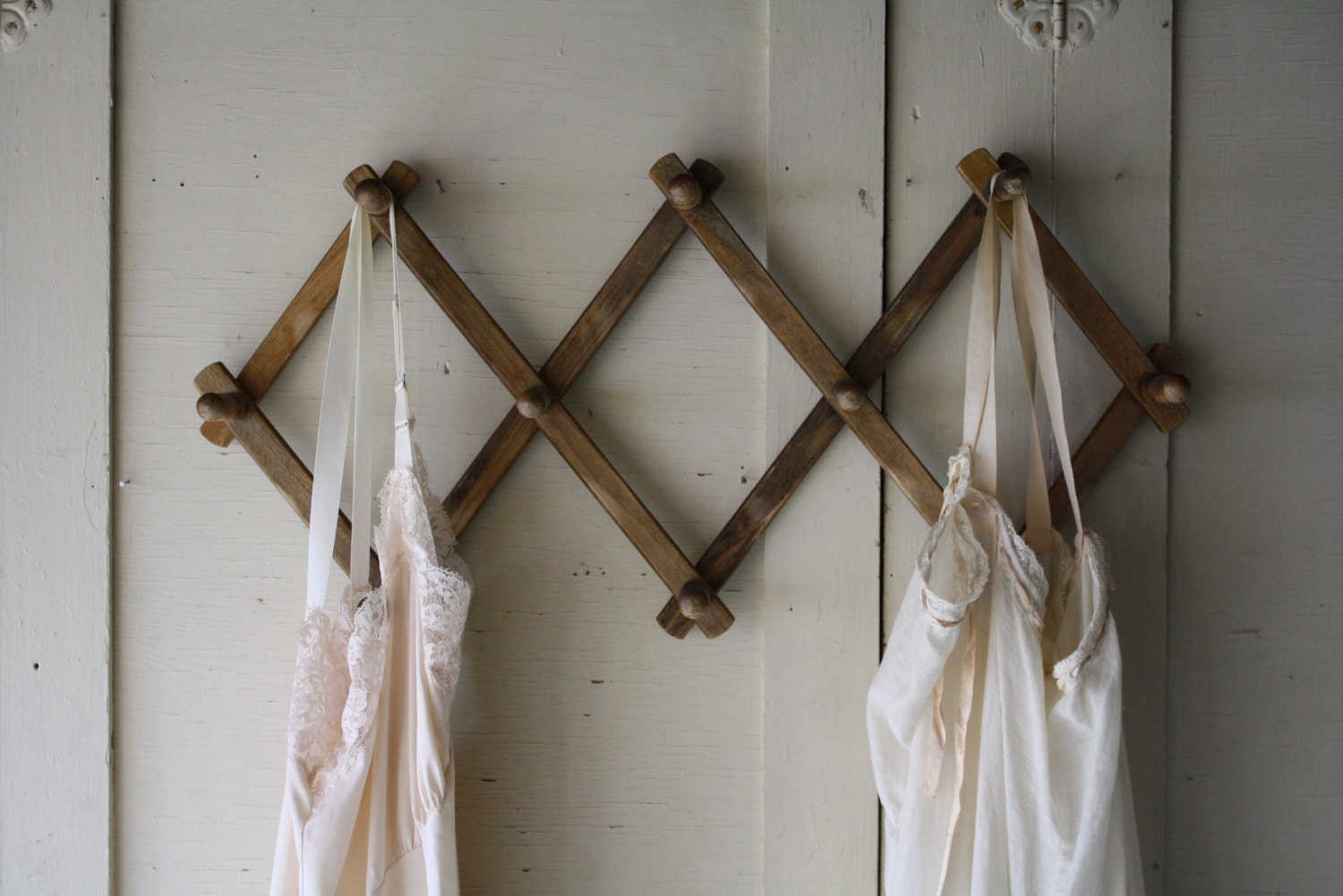 vintage wooden peg rack by littlebyrdvintage on Etsy