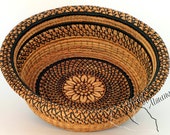 Straw Flower  Pine Needle Basket handmade