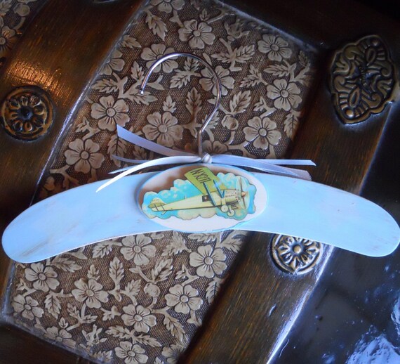 Vintage Style Baby Airplane Clothes Hangers Set of 3