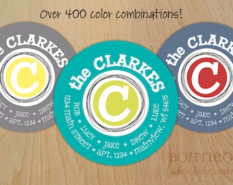 Personalized Return Address Labels with Color Options: The Family Circle