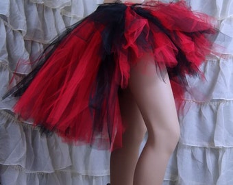 Red Black Goth Trashy Knee Length Bustle TuTu Adult All Sizes MTCoffinz