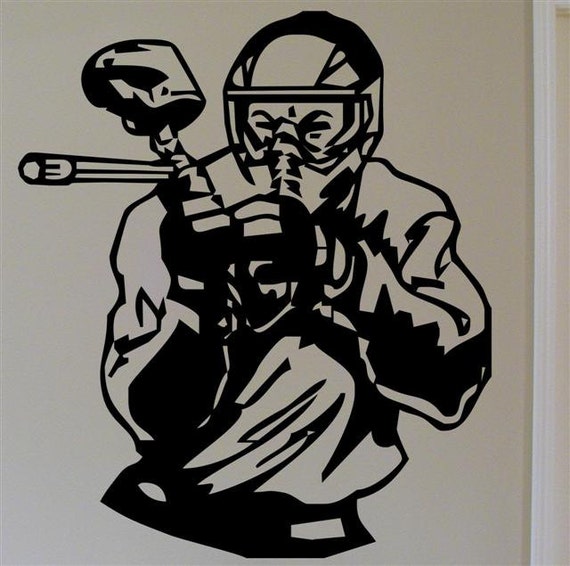 Paint Ball Shooter Vinyl Wall Decal Graphic