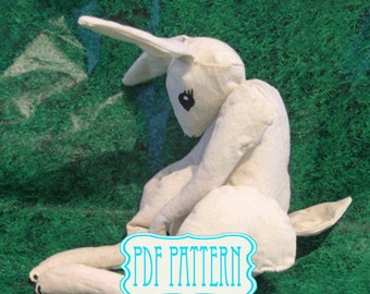 PDF Rabbit, Bunny PDF Sewing Pattern, instant download - Make your own