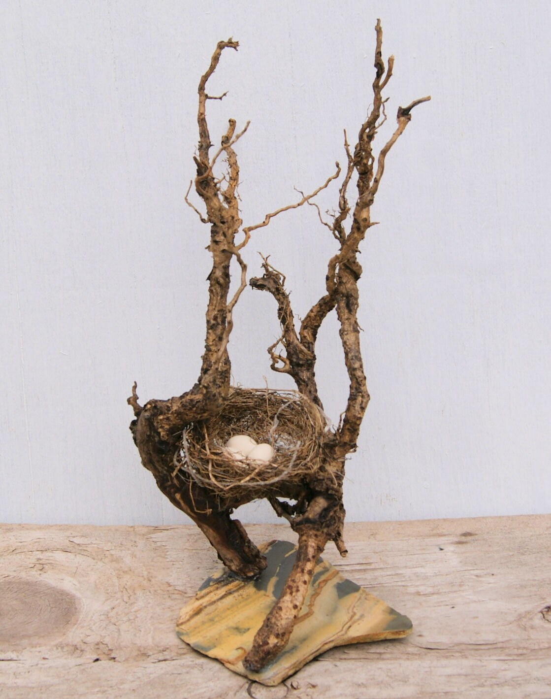 Root Sculpture Tree Root Decor Bird Nest Natural Home