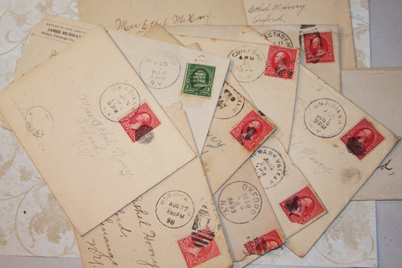 Old Postage Envelopes Late 1800's 12 By Vintagesupplyco On Etsy