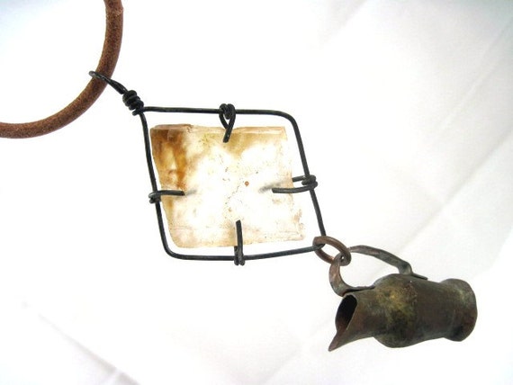 The Names of Water. Rustic Primitive Choker with Mica and Pitcher.