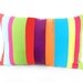 Neon Bright Color Block Pillows, CUSTOM for CD, Bright, Striped, Banded Stripes, Unique, Eco Friendly Boho Chic Cushion 13x22