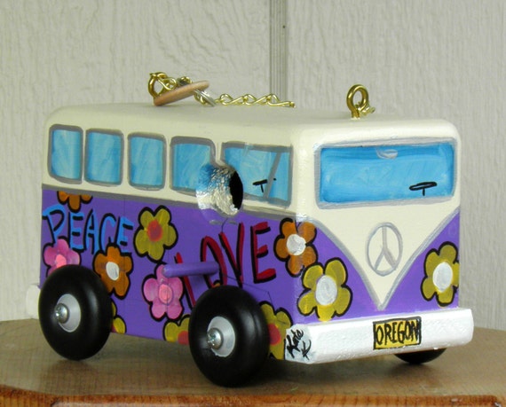 Purple VW Bird House Hippy Van by BirdhouseBlessings on Etsy