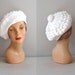 knit beret / white beret / white winter hat / Snowcap hat