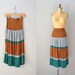 1970s knit skirt / color block 70s skirt / Calafel skirt