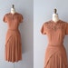 vintage 40s dress / 1940s dress / Dufrenoy rayon dress