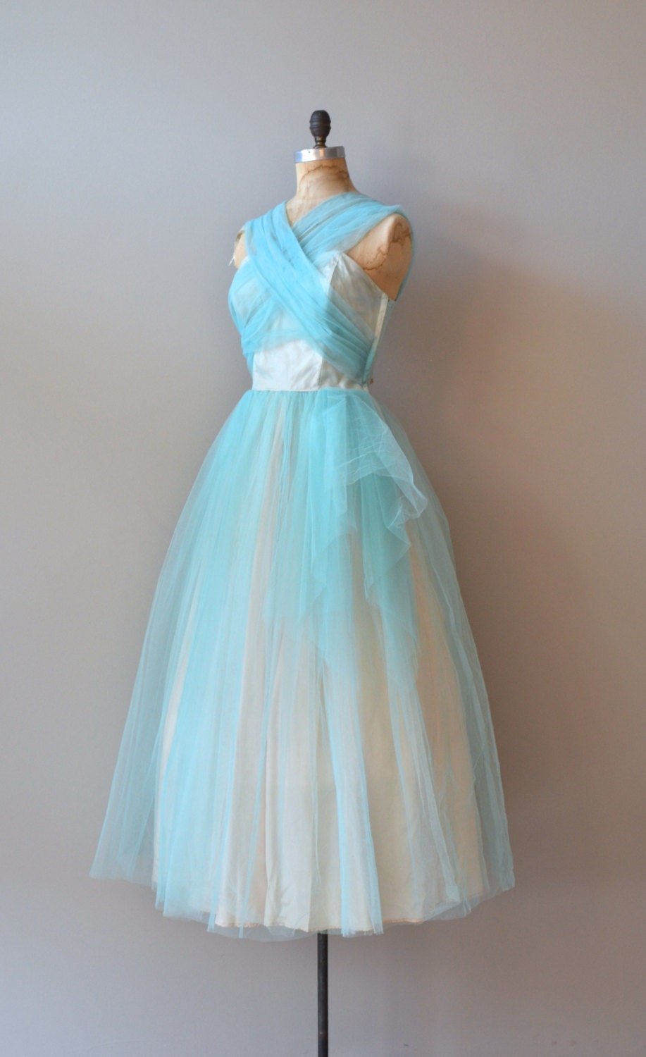 vintage 50s dress / tulle 1950s dress / Chrystaline dress