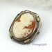 Vintage Brooch Cameo Art Deco Sterling