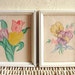 SALE Two Chippy Painted Picture Frames with Floral Paintings 2