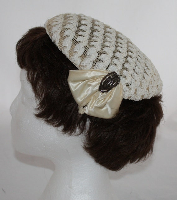 Vintage Hat Women's Half Hat with Decorative Barrel Bead
