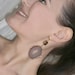 SALE 50% - Geode Druzy Earrings Smokey Quartz Bezel Set Post Earrings