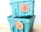 10 Berry Bowls with Handmade Berry Tags