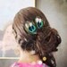 Feather Hairpieces, Bridesmaid Hairpieces set of 6 - Peacock Hair Pin