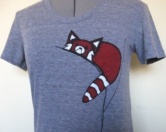 Red Panda T Shirt for Women sizes Small through Xlarge