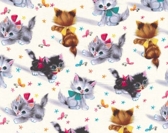 Kitties Michael Miller Fabric Cat By The Yard Cat Fabric Kitten Fabric