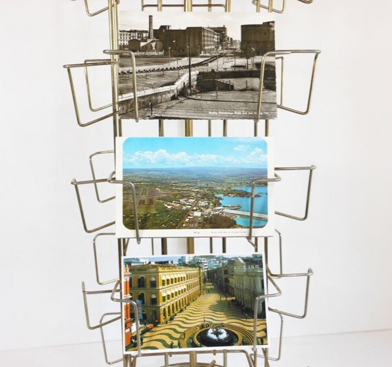 Vintage Postcard Rack Revolving Display Stand Table Counter