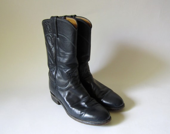 Vintage Justin Boots / Dark Blue Justin Boots / Ropers / Size