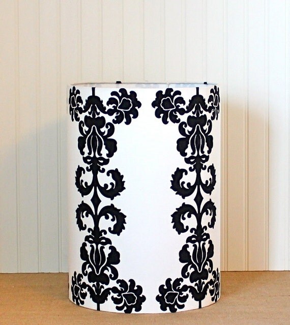 Chic Damask Drum Lampshade by Sassyshades on Etsy