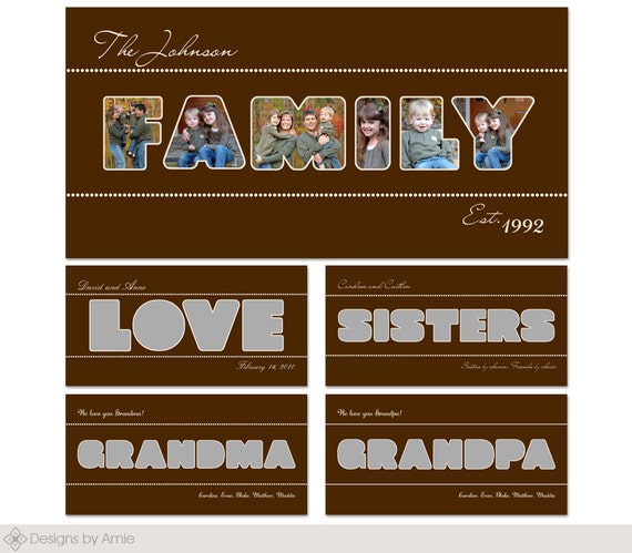 Family Word Set Photo Collage Sto Ryboard Wall Art Templates