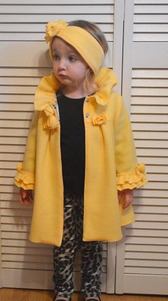 Girls Fleece Coat Pattern with Ear Warmer PDF Sewing Pattern