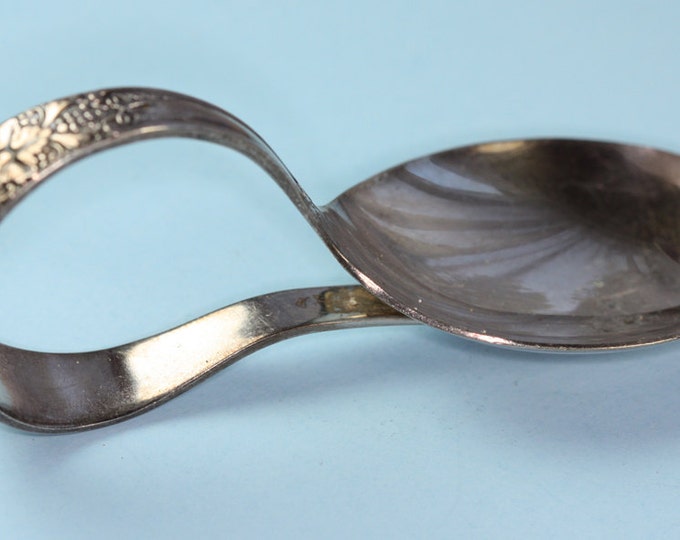 Silver Plate Baby Spoon Grape Leaves William Rogers Vintage