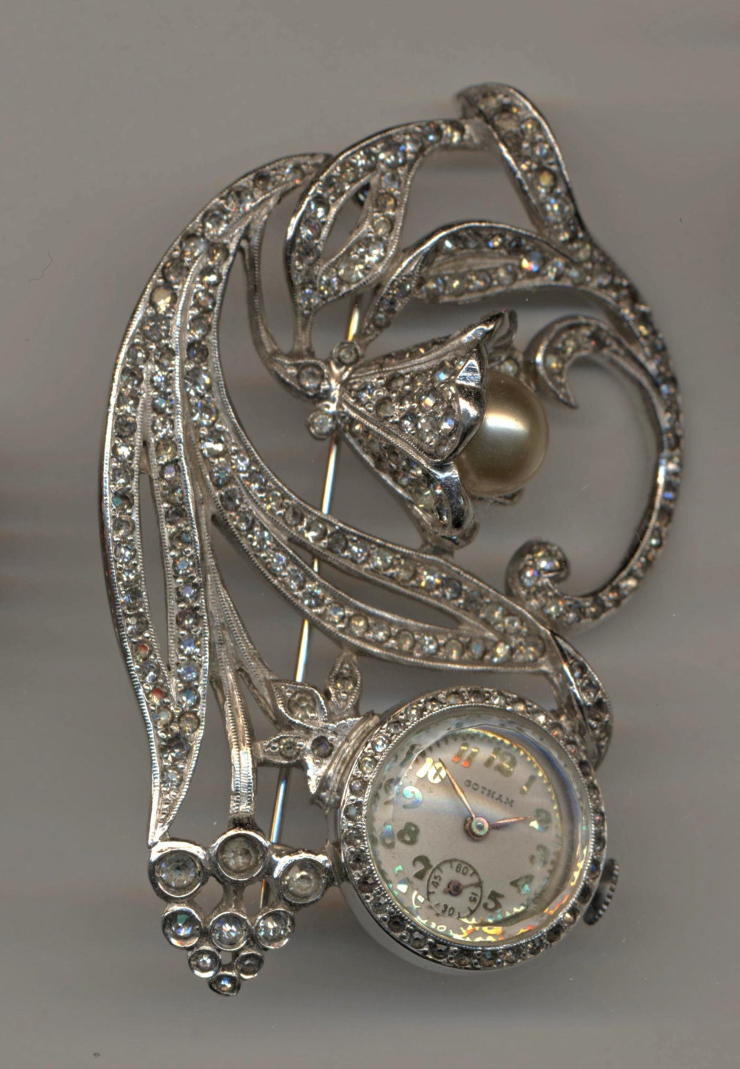Amazing Watch Brooch / Vintage Jewelry