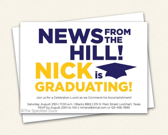 News from the Hill - Custom Invitation Il_570xn